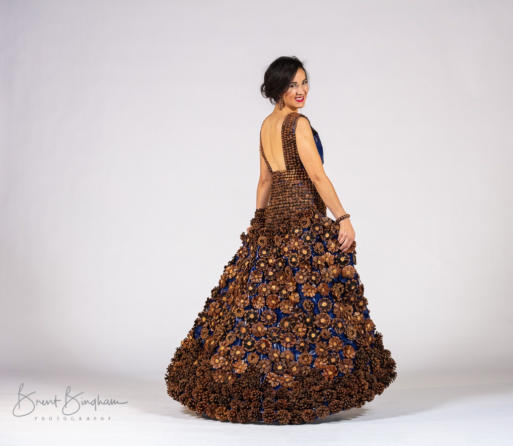 Project Funway 2019 Woman in Pine Cone Dress